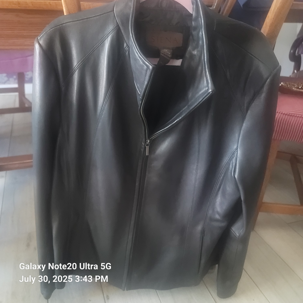 Sleek Black Leather Jacket by